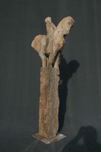 Walter-Schembs-Holz-Skulptur-Grauer-Reiter-Buche-2010-Sammlung-Deutsche-Bank-Frankfurt